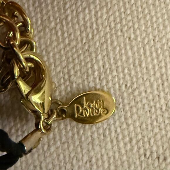 Joan Rivers Signed Vintage Black Lucite Hand Knotted Faceted Bead Necklace. - Picture 9 of 9